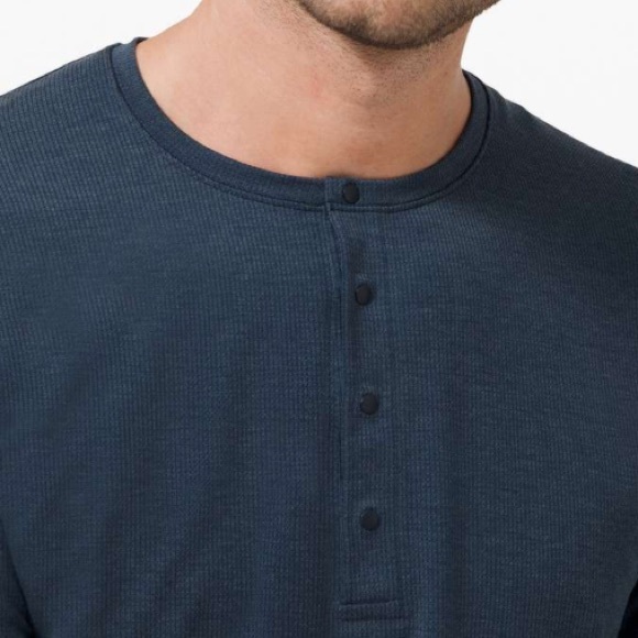 Lululemon Reinstate Long Sleeve Henley Heathered True Navy XXL - Picture 7 of 9